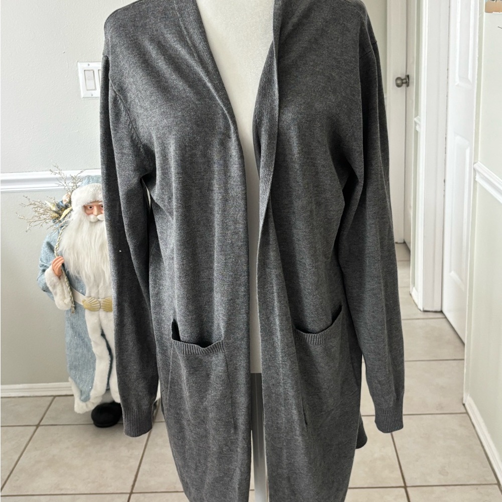 Gray Women's Open Front Cardigan Sweater